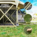 11 x 11ft Pop Up Gazebo Screen Tent with Removable Roof Cover, Roll-up Wind Panels for Camping, Backyard - Image 7