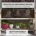 Raised Garden Bed with Legs and Cover, Metal Elevated Planter Box with Bottom Shelf and Liner for Vegetables, Cream - Image 5