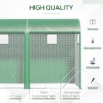 10' x 3' x 7' Walk-in Lean-to Greenhouse, Steel, 4 Zipper Roll-up Windows & 2 Doors, UV Protecting PE Cover for Growing Flowers, Vegetables, Tropical Plants, Saplings, Succulents, Green - Image 4