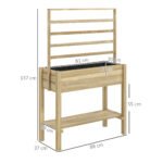 Wooden Raised Garden Bed with Trellis, Outdoor Planter Box with Storage Shelf for Vegetables, Flowers, Herbs - Image 3