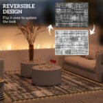 Reversible Outdoor Rug Carpet with LED Lights, Carry Bag & Ground Stakes for Backyard, Deck, Picnic, Beach, 12' x 9' - Image 5