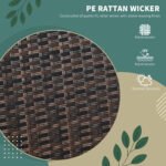 4 PE Rattan Outdoor Dining Chairs with Cushions, Patio Wicker Dining Chairs with Backrest, Brown - Image 5