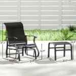 Outdoor Glider with Ottoman, Patio Glider Chair Set with High Back, Wide Seat for Porch, Garden, Backyard, Black - Image 3