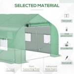 20' x 10' x 7' Walk-in Tunnel Greenhouse with Zippered Mesh Door and 8 Mesh Windows, Gardening Plant Hot House with Galvanized Steel Hoops, Green - Image 4