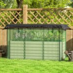 Galvanized Steel Planter Box with Crop Cage and Shade Cloth, Raised Garden Bed for Flowers, Veggies and Herbs, Beige - Image 8