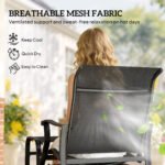 Outdoor Glider with Ottoman, Patio Glider Chair Set with High Back, Wide Seat for Porch, Garden, Backyard, Black - Image 8