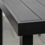 Outdoor Dining Table for 6 Person, Rectangular Patio Table, Aluminum Metal Legs for Garden, Lawn, Patio, Woodgrain Black - Image 8
