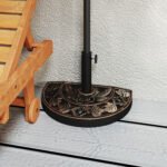 20lbs Half Round Patio Umbrella Base Outdoor Decorative Resin Parasol Stand Holder for Φ1.5", Φ1.9" Pole, for Lawn, Deck, Backyard, Garden - Image 8