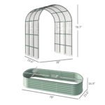 Raised Garden Beds Set with Arch Trellis, Climbing Net, Galvanized Planter Box for Climbing Vegetables Flowers Herbs - Image 3