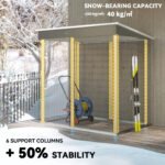 6' x 4' Outdoor Garden Shed, Metal Storage Shed with Lockable Door and Gloves for Backyard Garden Patio, Light Gray - Image 5