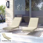 Chaise Lounge Cushion, 4" Thick Outdoor Lounge Chair Cushions with Ties for Patio, 26" x 80 ", Cream White - Image 8