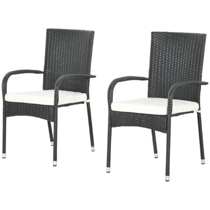 Stackable PE Rattan Outdoor Dining Chairs