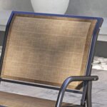 Outdoor Glider Chair, Steel Swing Chai with Curved Armrests for Porch, Garden, Poolside, Balcony, Brown - Image 8