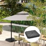 Square Patio Umbrella Base, Cantilever Offset Umbrella Base Heavy Duty Outdoor Umbrella Stand Base, Filled Up to 143lbs with Stand or 130lbs with Water for Garden Poolside - Image 8