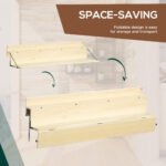 Hanging Balcony Table, Spruce Wood Foldable Railing Bar, Serving Table & Desk, Fits up to 3.9 Inches, Natural - Image 5