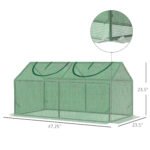 4' x 2' x 2' Portable Mini Greenhouse, Small Green House with PE Cover, Roll-up Zippered Windows for Indoor, Outdoor Garden, Green - Image 3