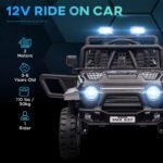 12V Ride on Car, Ride on Truck w/ Remote, 4 Suspension Wheels, 3 MPH Max Speed, Music, Horn & Lights - Image 4