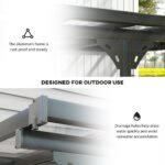 14.5' x 10' Aluminum Polycarbonate Pergola with UV Blocking for Outdoor Wall-Mounted Use, Family Shade, Gray - Image 6