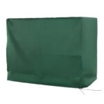 600D Oxford 3-Seater Patio Swing Cover Outdoor Swing Chair Cover Rain Protection Waterproof Anti-UV, Dark Green