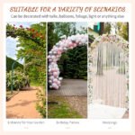 82'' Decorative Metal Garden Trellis Arch with Durable Steel Tubing & Elegant Scrollwork, Perfect for Weddings - Image 4