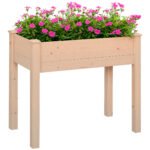 34'' Raised Garden Bed, Elevated Wooden Planter Box DIY Paint with Holes for Vegetables, Herb and Flowers Backyard Use