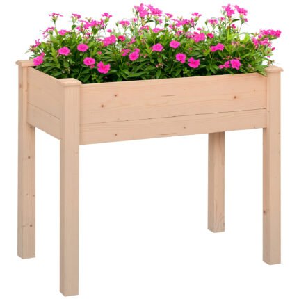34'' Raised Garden Bed with Elevated Wooden Planter Box DIY Paint