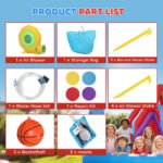 Inflatable Water Slide 6 in 1 with 480W Blower, Bounce House with Climbing Wall, Splashing Pool, Basketball Hoop - Image 8