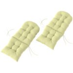 Adirondack Chair Cushions Set of 2, Tufted High Back Patio Non-Slip Cushions for Adirondack Chairs, Beige