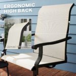 Patio Swivel Chairs Set of 2, High Back Patio Dining Chairs with All-Weather Mesh for Backyard, Lawn, Garden, Beige - Image 6