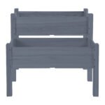 34"x34"x28" Raised Garden Bed 2-Tier Wooden Planter Box for Backyard, Patio to Grow Vegetables, Herbs and Flowers, Gray - Image 8