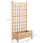 Wooden Raised Garden Bed with Trellis, Outdoor Planter Box with Drainage Crevices for Climbing Vine Plants Flowers, 24" x 12" x 49" - Image 3