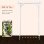 85" Wooden Garden Arbor for Wedding and Ceremony, Outdoor Garden Arch Trellis for Climbing Vines - White - Image 5