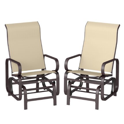 Gliding Lounger Chair Set of 2 with Single Rockers