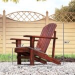 Oversized Adirondack Chair, Outdoor Fire Pit and Porch Seating, Classic Log Lounge w/ Built-in Cupholder, Brown - Image 3