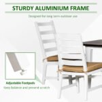 Patio Dining Set for 6, Outdoor Furniture Set with a Table & Chairs, Cushions, Umbrella Hole for Garden, Backyard, or Poolside, Beige - Image 7