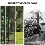 Raised Garden Bed with Trellis, 46.5" Tomato Cage with Crop Cage, Self Watering Planter Box with Drainage Holes, White - Image 6