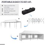9.5' x 28' Pop Up Canopy Tent, Instant Tent for Parties, Height Adjustable, with Carry Bag and Sand Bags - Image 4