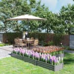 Steel Raised Garden Bed, Set of 5 Large Box Planters for Outdoor Plants Vegetables Flowers Herbs, 8x8x1ft, Gray - Image 7