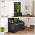 Metal Garden Bed with Trellis for Climbing Plants, Freestanding or Wall Mounted Flower Bed for Garden, Patio, Balcony - Image 7