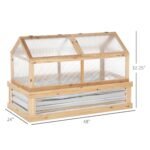48" x 24" x 32.25" Elevated Planting Beds Garden Wooden Cold Frame Greenhouse Flower Planter Protection Wood - Image 3