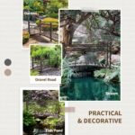 3.3' Metal Arch Zen Garden Bridge with Safety Siderails, Decorative Footbridge, Delicate Scrollwork & Corner Spheres for Stream, Fish Pond, Bronze - Image 6