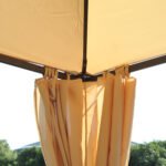 10' x 10' Steel Outdoor Patio Gazebo with Polyester Privacy Curtains, Two-Tier Roof for Air, Large Design - Image 8