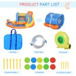 5-in-1 Kids Inflatable Bounce House Jumping Castle with Water Pool, Slide, Climbing Walls & 2 Water Guns - Image 5