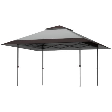 Pop-Up 13' x 13' Pop Up Canopy Tent, UPF50+ Tents for Parties, Height Adjustable, with Wheeled Carry Bag and 4 Sand Bags, Gray