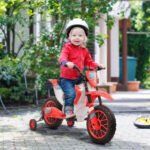 12V Electric Kids Ride On Dirt Bike Motorcycle Toy w/ Training Wheels, Red - Image 2