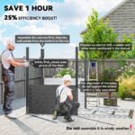 4.6' x 9' Outdoor Storage Shed, Lean to Metal Shed with Foundation Kit, Lockable Doors and Gloves for Patio, Lawn, Dark Gray - Image 4