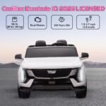 2-Seater 12V 10AH Ride on Truck, Cadillac Escalade Licensed Electric Car for Kids w/ Spring Suspension Wheels, White - Image 5