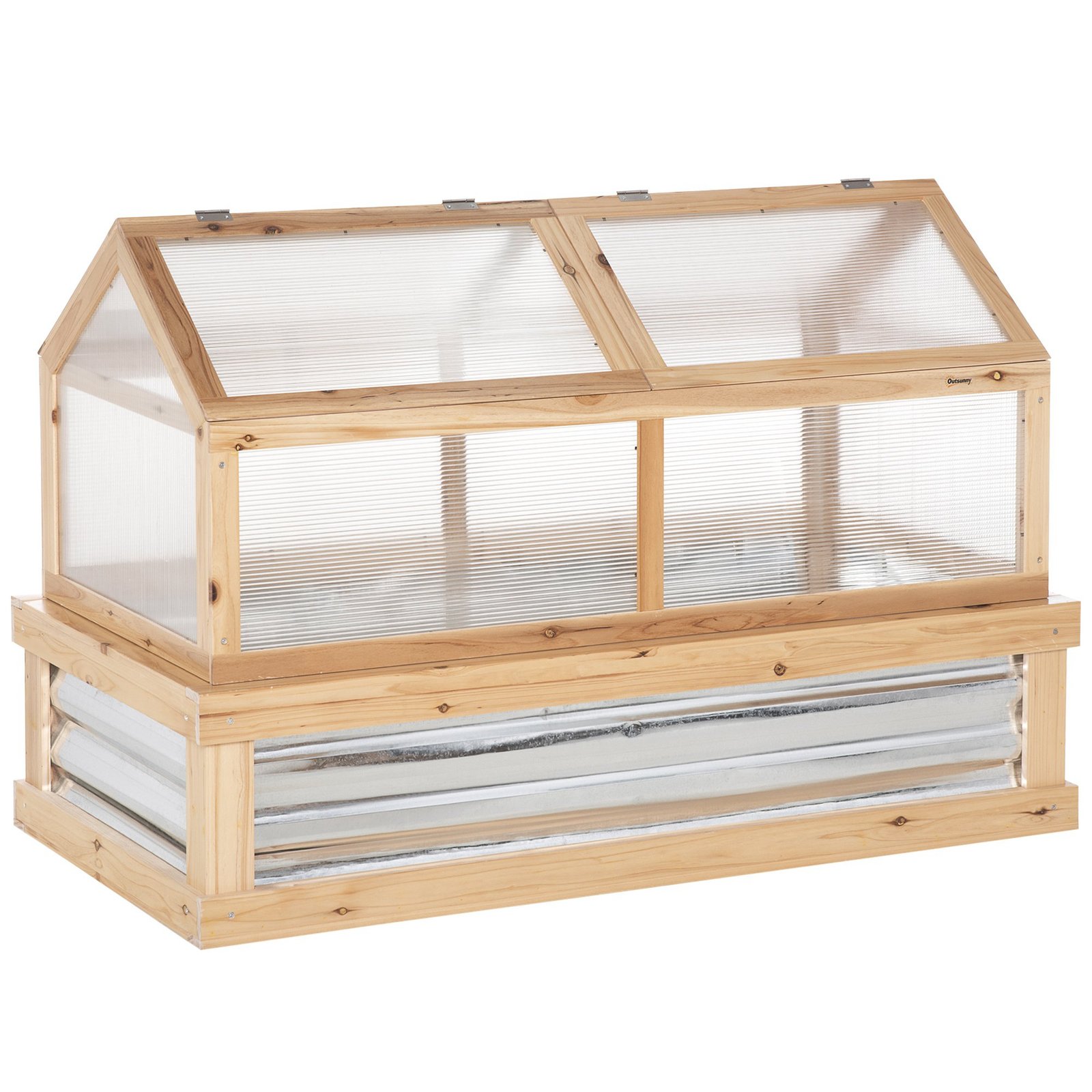 mUf6e717ed2fb770f.jpg 48" x 24" x 32.25" Elevated Planting Beds Garden Wooden Cold Frame Greenhouse Flower Planter Protection Wood - Image 1