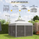 11x11 Canopy Gazebo, Portable Outdoor Patio Shelter with Zipper Mesh Privacy Netting, Carry Bag Included, for Family Use - Image 5
