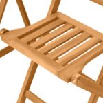 3-Piece Acacia Wood Bistro Set, Folding Patio Furniture with 2 Folding Chairs and Round Coffee Table, Teak, Slatted Finish, for Backyard, Balcony, Deck, Natural - Image 8